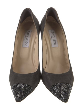 Jimmy Choo Suede Crystal Embellishments Pumps