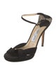 Jimmy Choo Suede Pleated Accents Sandals