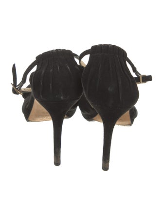 Jimmy Choo Suede Pleated Accents Sandals