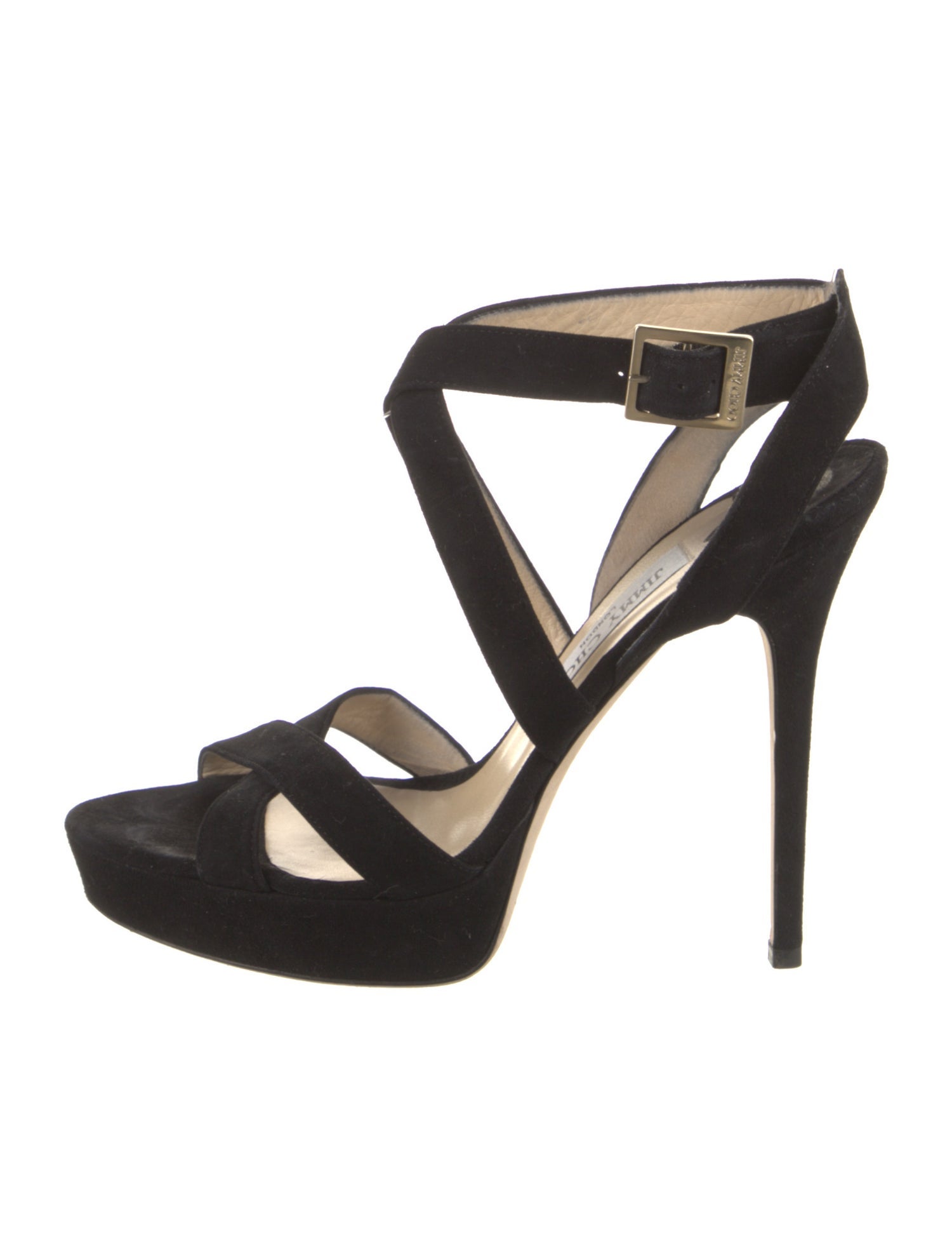 Jimmy Choo Suede Leather Trim Embellishment Sandals