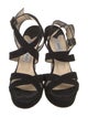 Jimmy Choo Suede Leather Trim Embellishment Sandals