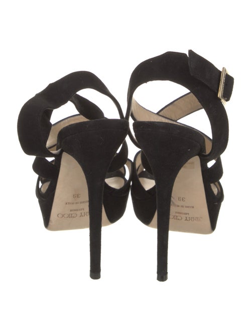 Jimmy Choo Suede Leather Trim Embellishment Sandals