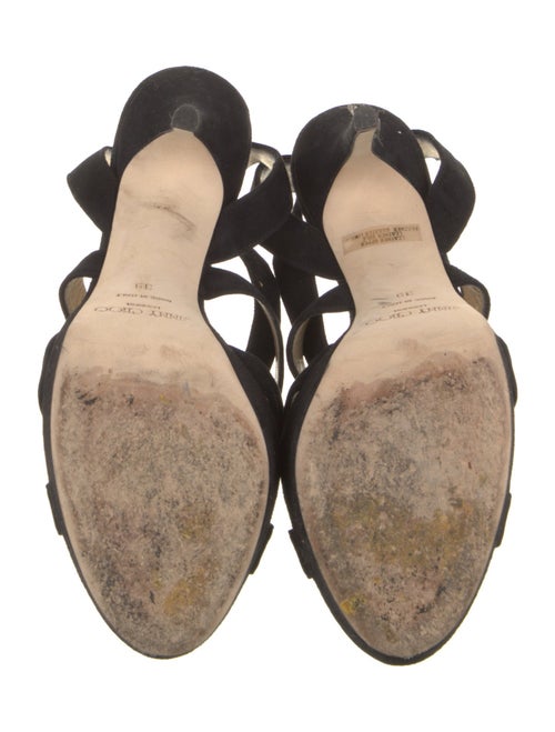 Jimmy Choo Suede Leather Trim Embellishment Sandals