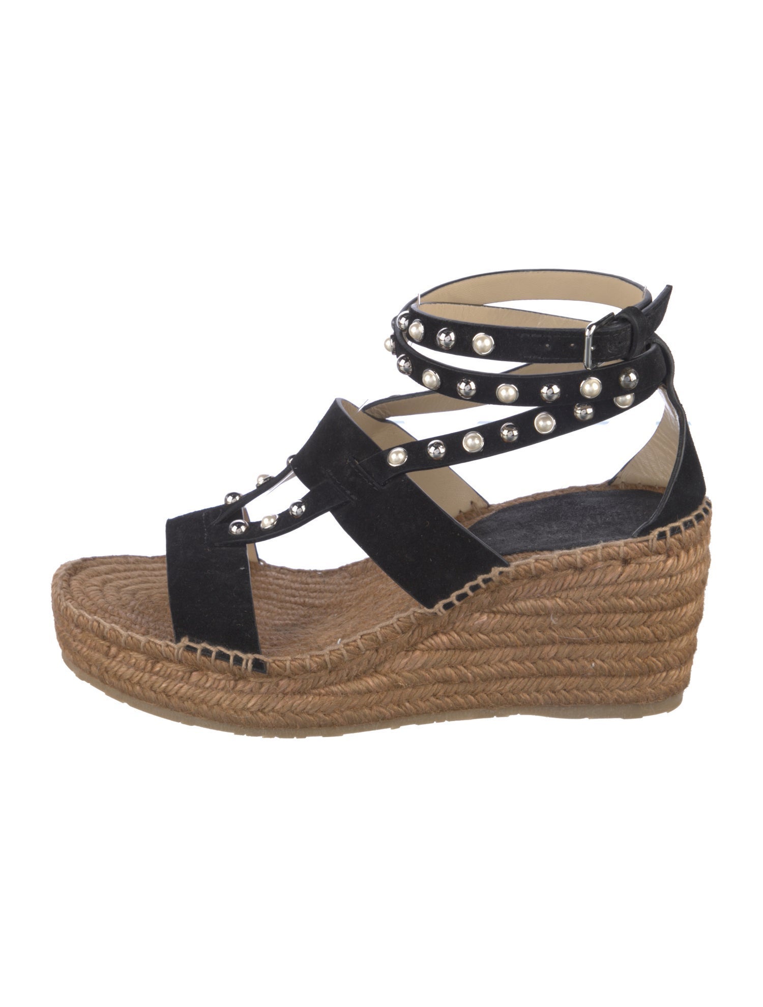 Jimmy Choo Suede Studded Accents Espadrilles