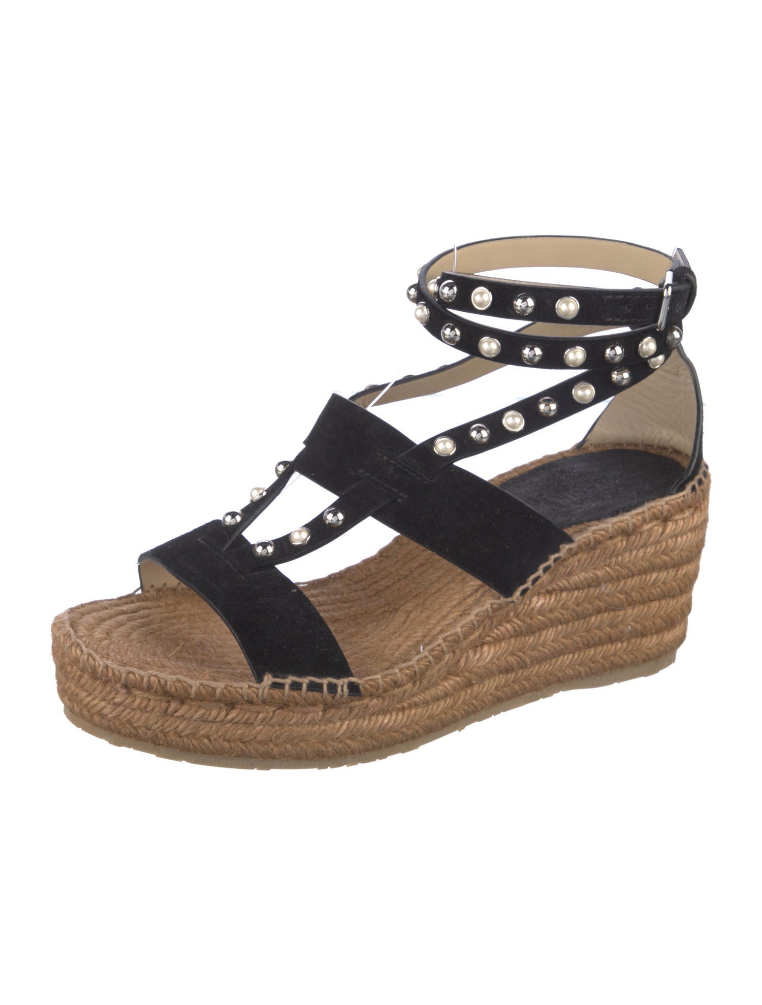 Jimmy Choo Suede Studded Accents Espadrilles