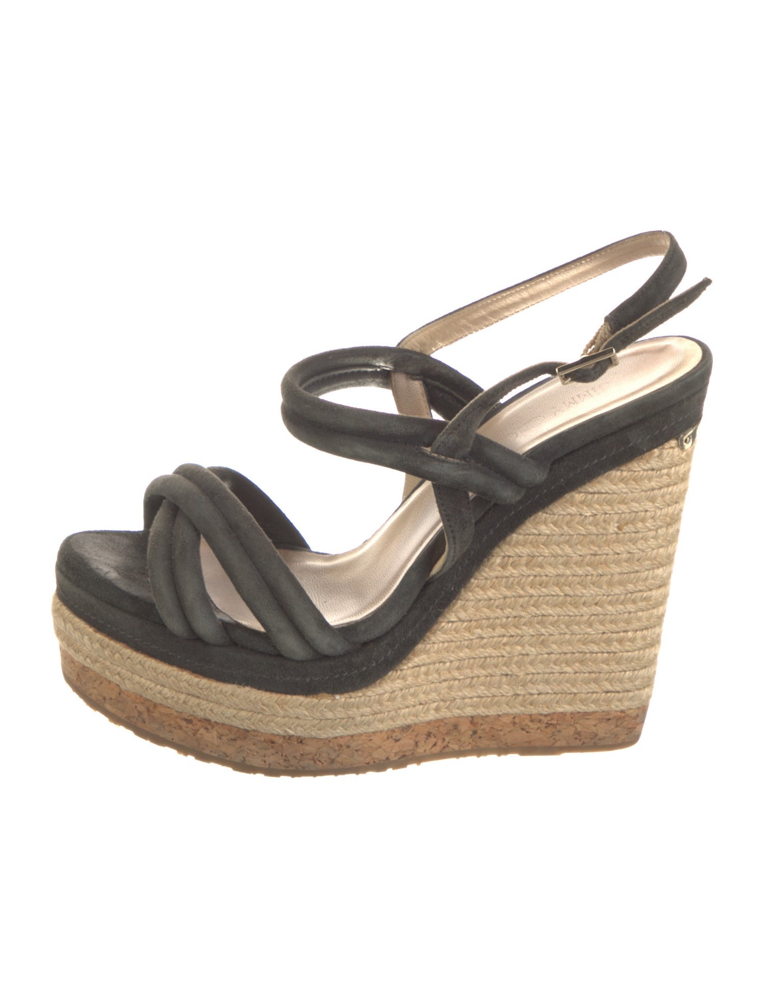 Jimmy Choo Suede Leather Trim Embellishment Espadrilles