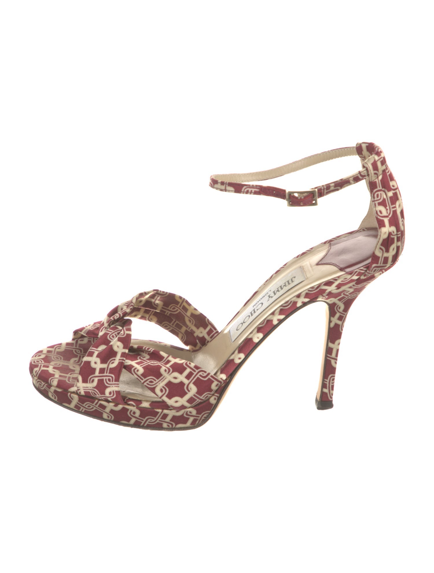 Jimmy Choo Satin Printed Sandals