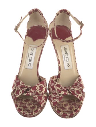 Jimmy Choo Satin Printed Sandals