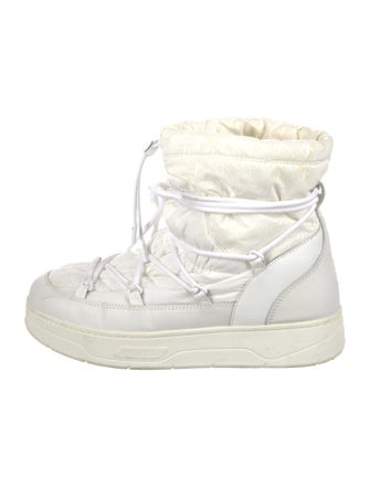 Jimmy Choo Nylon Leather Trim Embellishment Lace-Up Boots