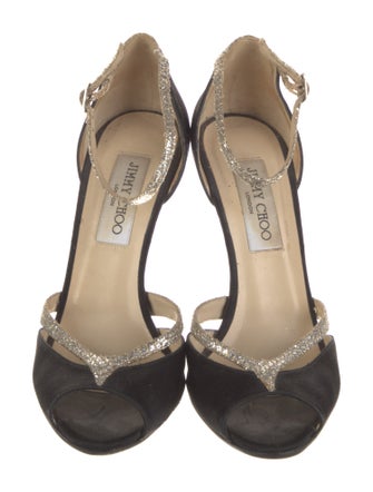 Jimmy Choo Satin Printed D'Orsay Pumps