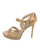 Jimmy Choo Patent Leather Cutout Accent Slingback Sandals
