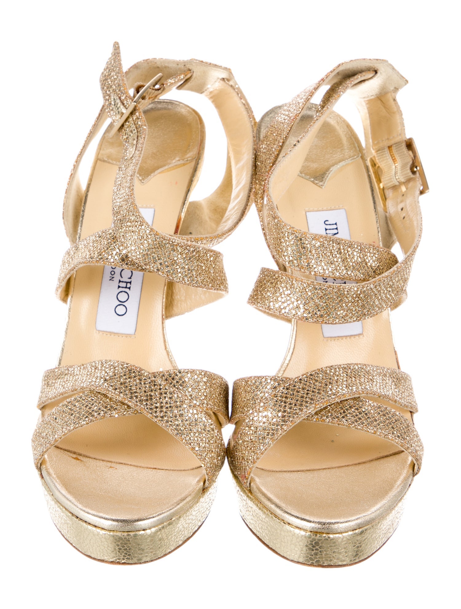 Jimmy Choo Glitter Glitter Accents Gladiator Sandals