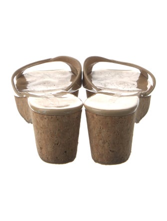 Jimmy Choo Patent Leather Cutout Accent Slides