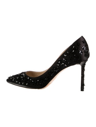 Jimmy Choo Suede Crystal Embellishments Pumps