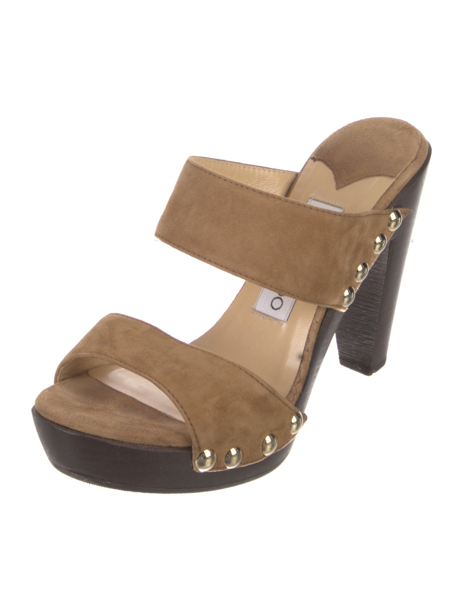 Jimmy Choo Suede Studded Accents Slides