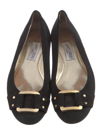 Jimmy Choo Suede Studded Accents Flats