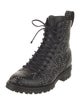 Jimmy Choo Leather Studded Accents Combat Boots