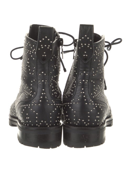 Jimmy Choo Leather Studded Accents Combat Boots