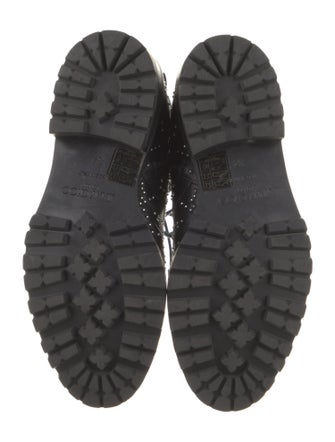 Jimmy Choo Leather Studded Accents Combat Boots