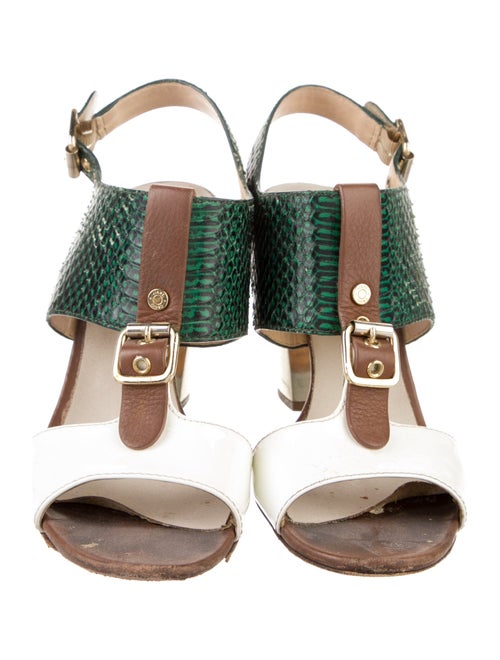 Jimmy Choo Patent Leather Animal Print Slingback Sandals