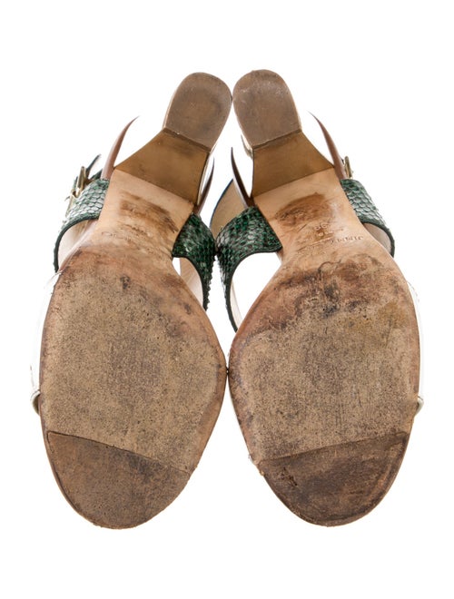 Jimmy Choo Patent Leather Animal Print Slingback Sandals