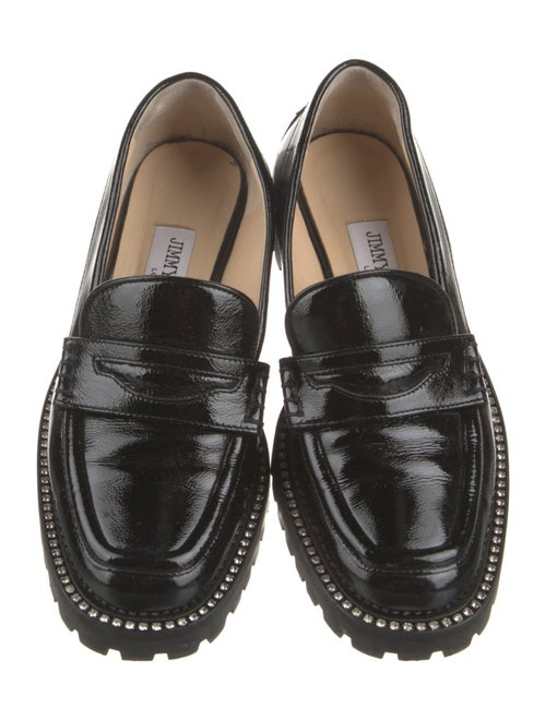 Jimmy Choo Patent Leather Crystal Embellishments Loafers