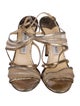 Jimmy Choo Leather Mesh Accents Slingback Sandals