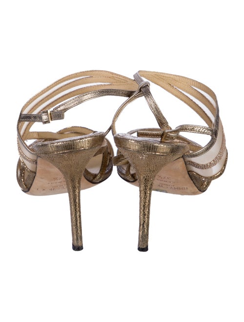 Jimmy Choo Leather Mesh Accents Slingback Sandals
