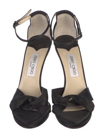 Jimmy Choo Satin Crystal Embellishments Sandals