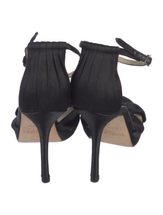 Jimmy Choo Satin Crystal Embellishments Sandals