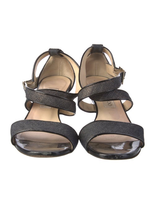 Jimmy Choo Patent Leather Leather Trim Embellishment Sandals