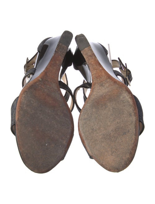 Jimmy Choo Patent Leather Leather Trim Embellishment Sandals