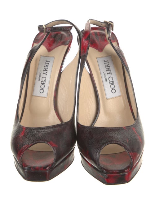 Jimmy Choo Patent Leather Printed Slingback Pumps