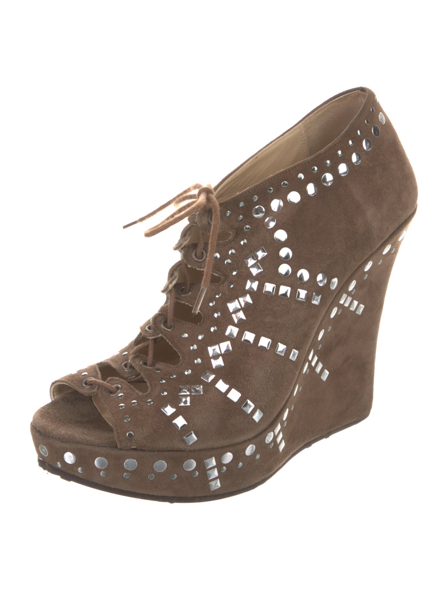 Jimmy Choo Suede Studded Accents Pumps