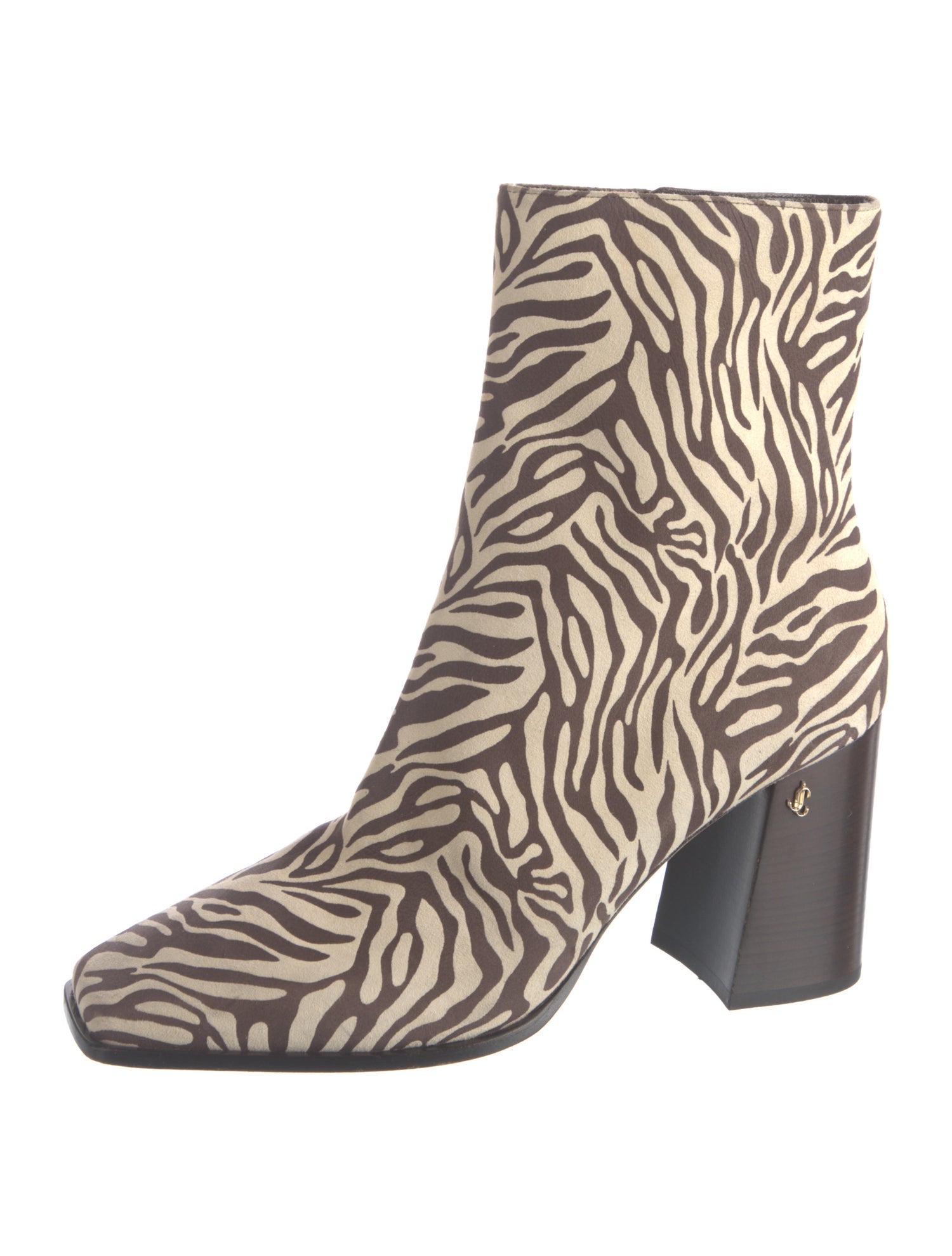 Jimmy Choo Suede Animal Print Sock Boots