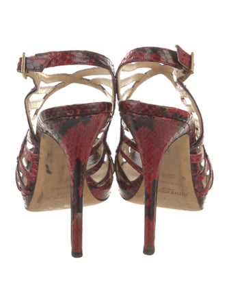 Jimmy Choo Snakeskin Animal Print Slingback Sandals