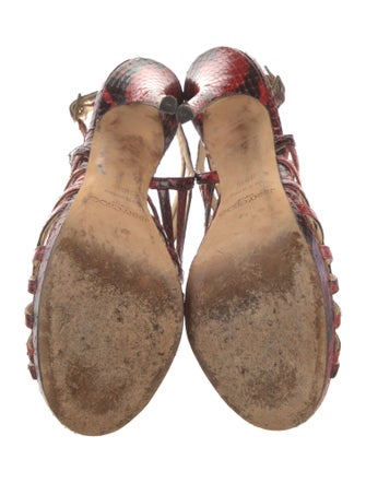 Jimmy Choo Snakeskin Animal Print Slingback Sandals