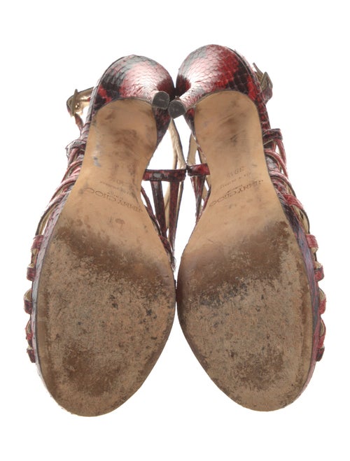 Jimmy Choo Snakeskin Animal Print Slingback Sandals