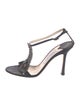 Jimmy Choo Suede Chain-Link Accents T-Strap Sandals