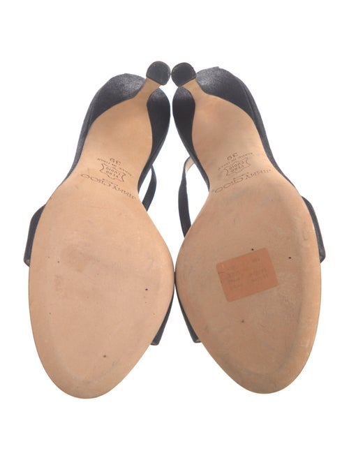 Jimmy Choo Suede Chain-Link Accents T-Strap Sandals