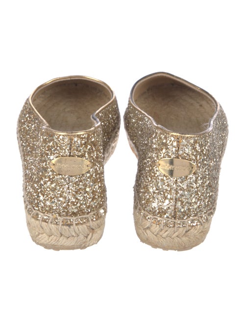 Jimmy Choo Leather Glitter Accents Espadrilles