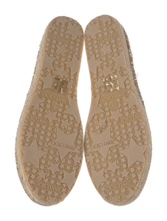 Jimmy Choo Leather Glitter Accents Espadrilles
