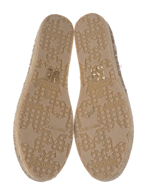 Jimmy Choo Leather Glitter Accents Espadrilles