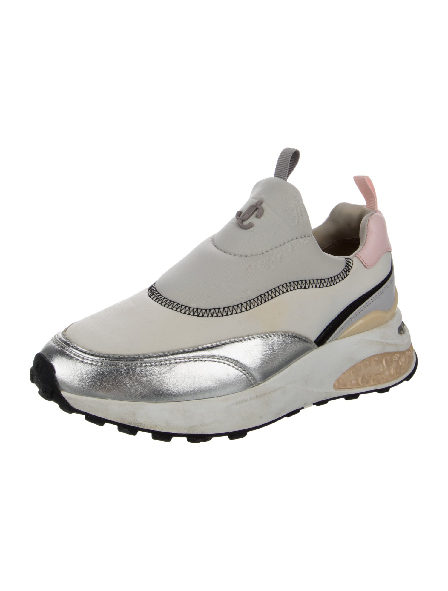 Jimmy Choo Neoprene Colorblock Pattern Chunky Sneakers