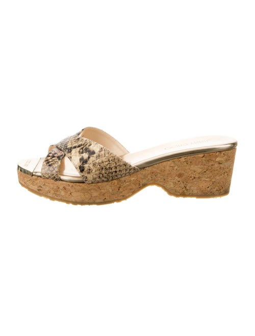 Jimmy Choo Snakeskin Animal Print Slides