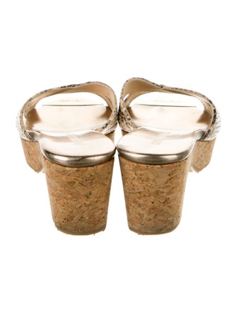 Jimmy Choo Snakeskin Animal Print Slides