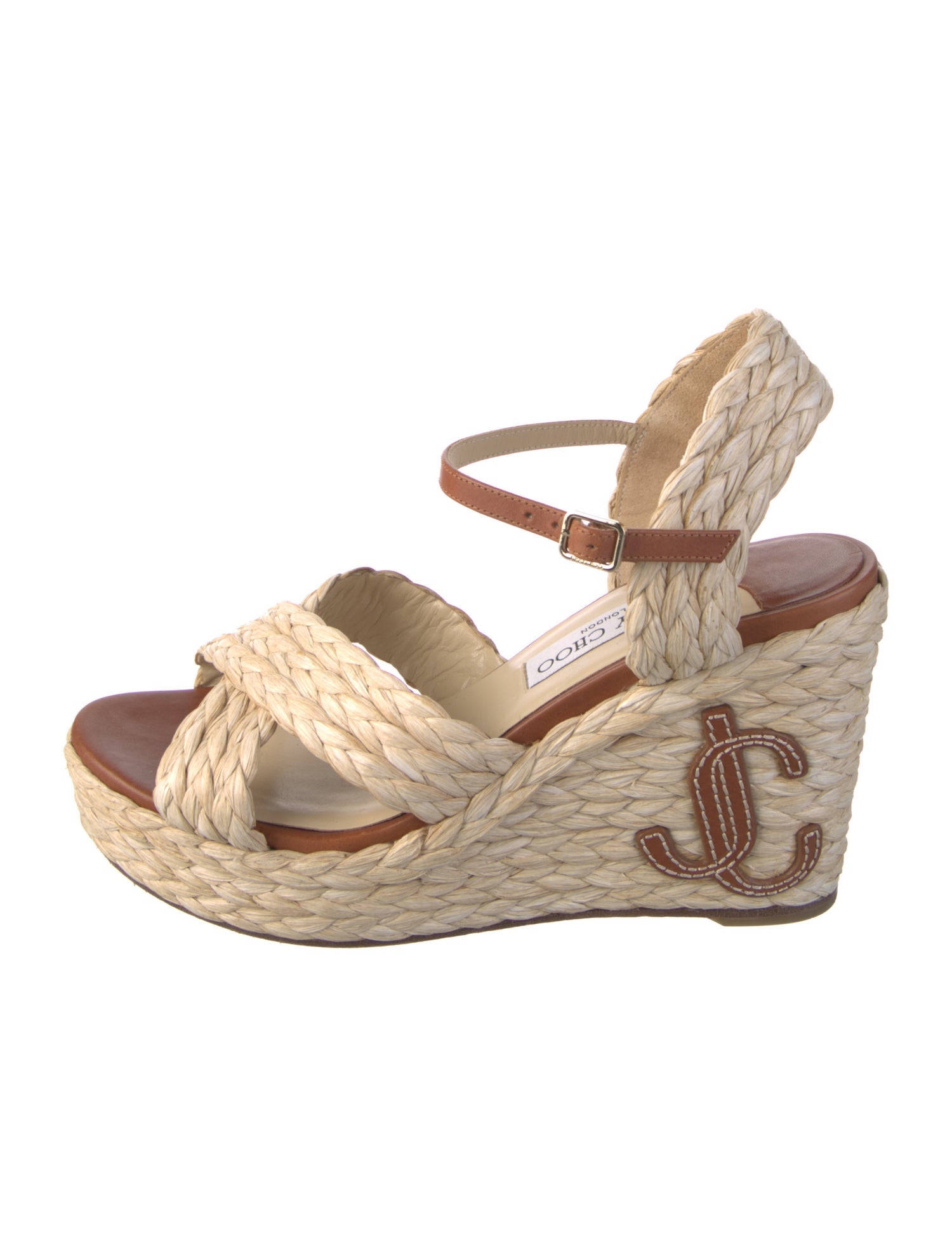 Jimmy Choo Jute Embroidered Accent Espadrilles