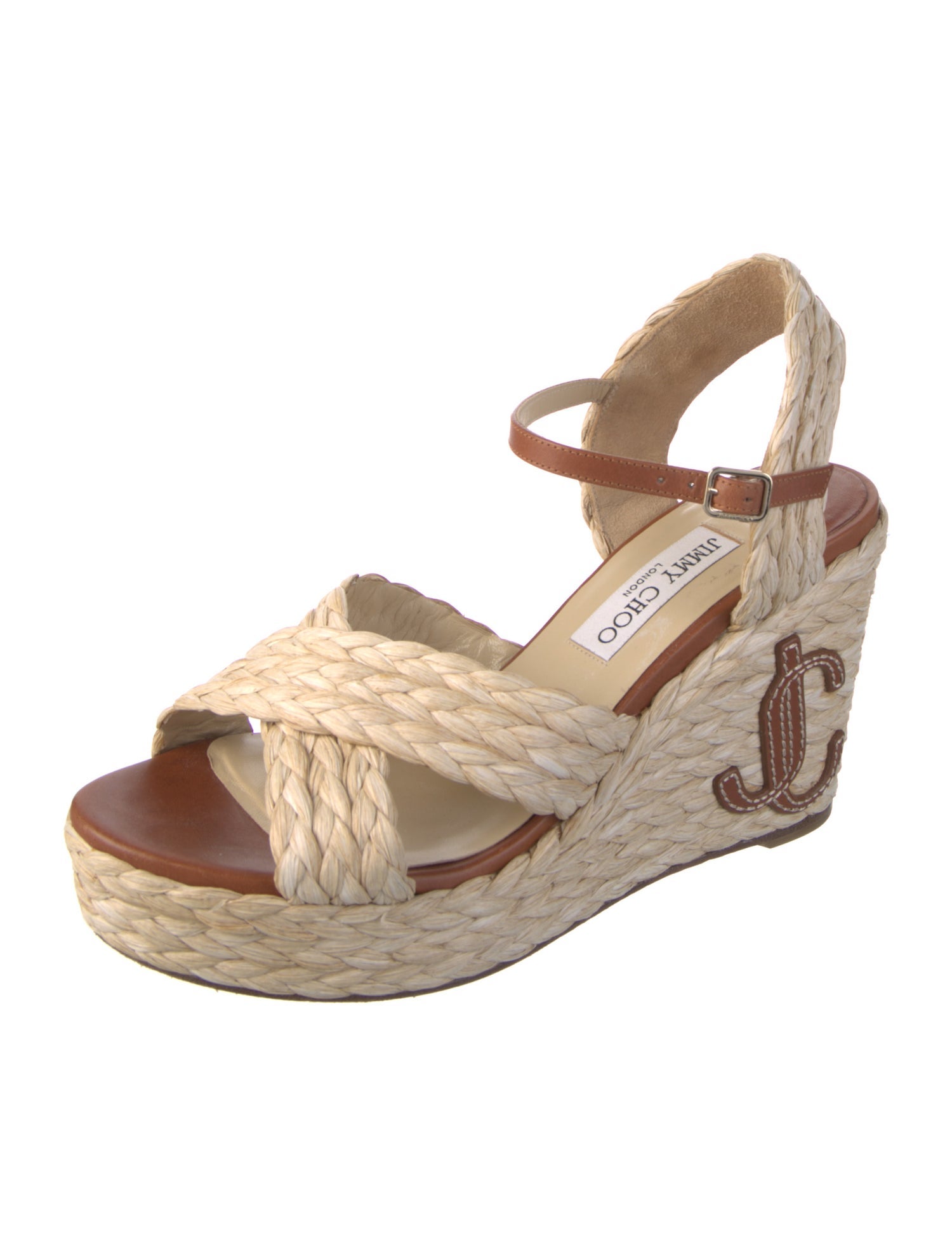 Jimmy Choo Jute Embroidered Accent Espadrilles