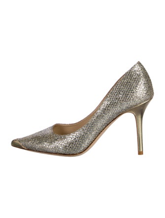Jimmy Choo Leather Mesh Accents Pumps