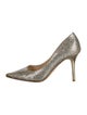 Jimmy Choo Leather Mesh Accents Pumps